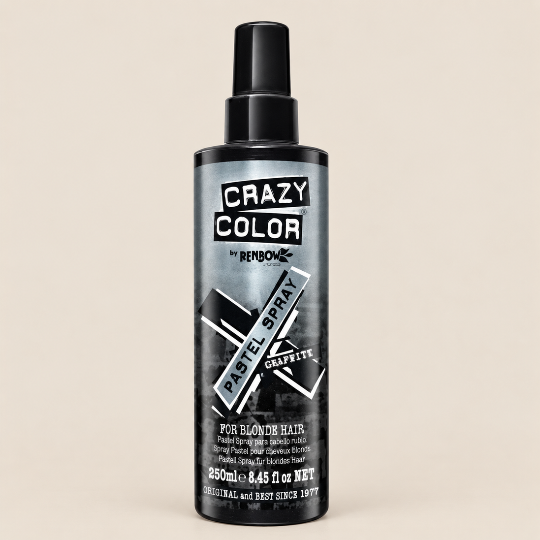 Crazy Color Graphite – Tijdelijke grijze kleurspray 250 ml – De HaarBoetiek