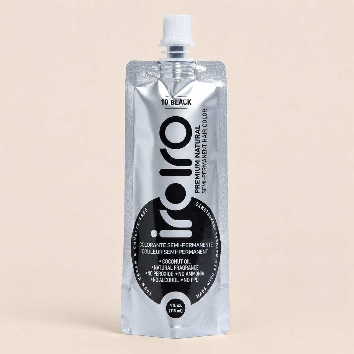 Iroiro 10 Black – Zwarte semi-permanente haarverf 118 ml – De HaarBoetiek