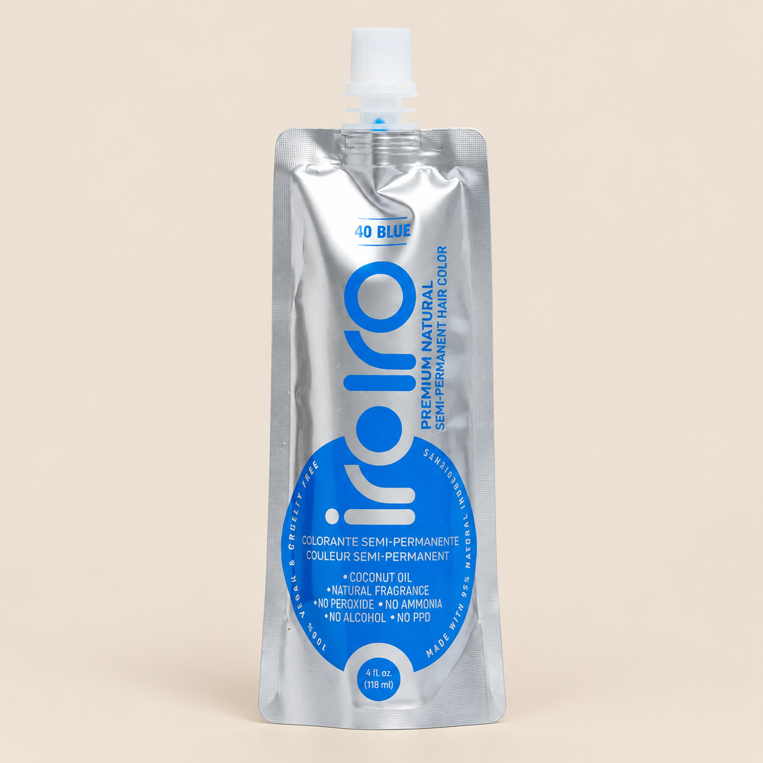 Iroiro 40 Blue – Blauwe semi-permanente haarverf 118 ml – De HaarBoetiek