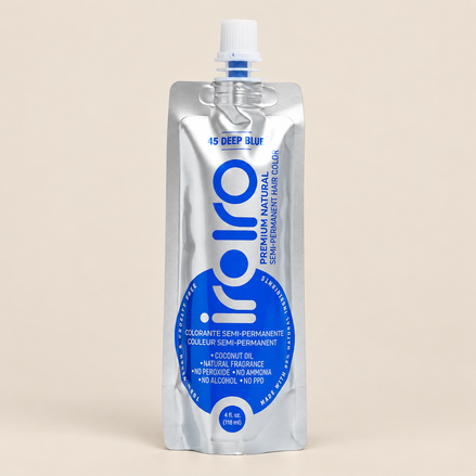 Iroiro 45 Deep Blue – Donkerblauwe semi-permanente haarverf 118 ml – De HaarBoetiek