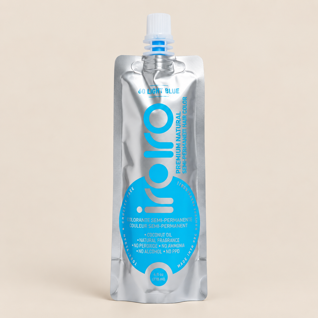 Iroiro 60 Light Blue – Lichtblauwe semi-permanente haarverf 118 ml – De HaarBoetiek