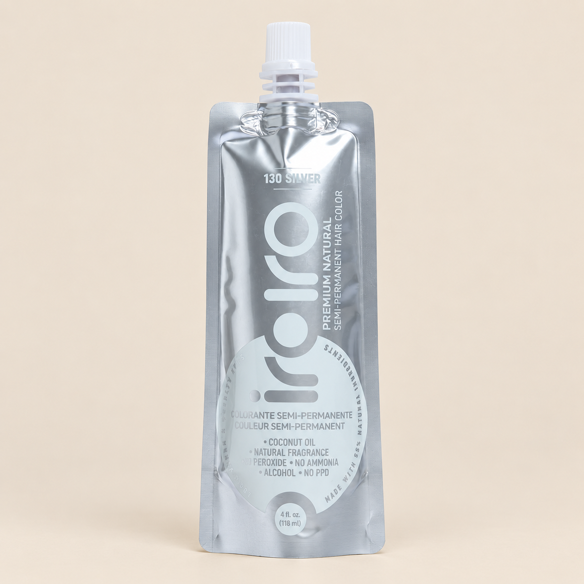 Iroiro 130 Silver – Zilveren semi-permanente haarverf 118 ml – De HaarBoetiek