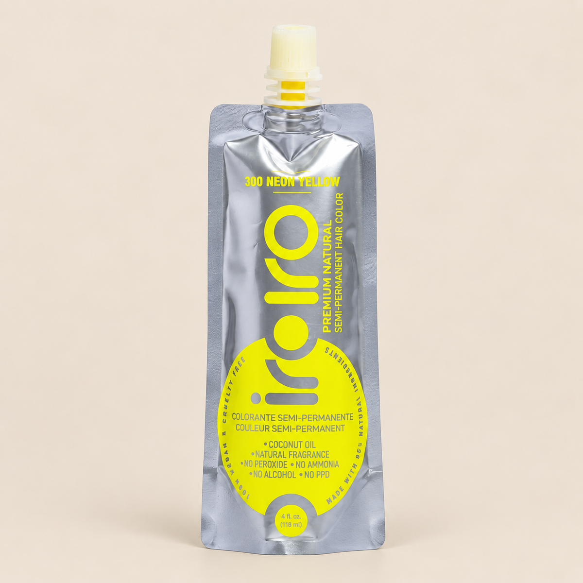Iroiro 300 Neon Yellow – Neongele semi-permanente haarverf 118 ml – De HaarBoetiek