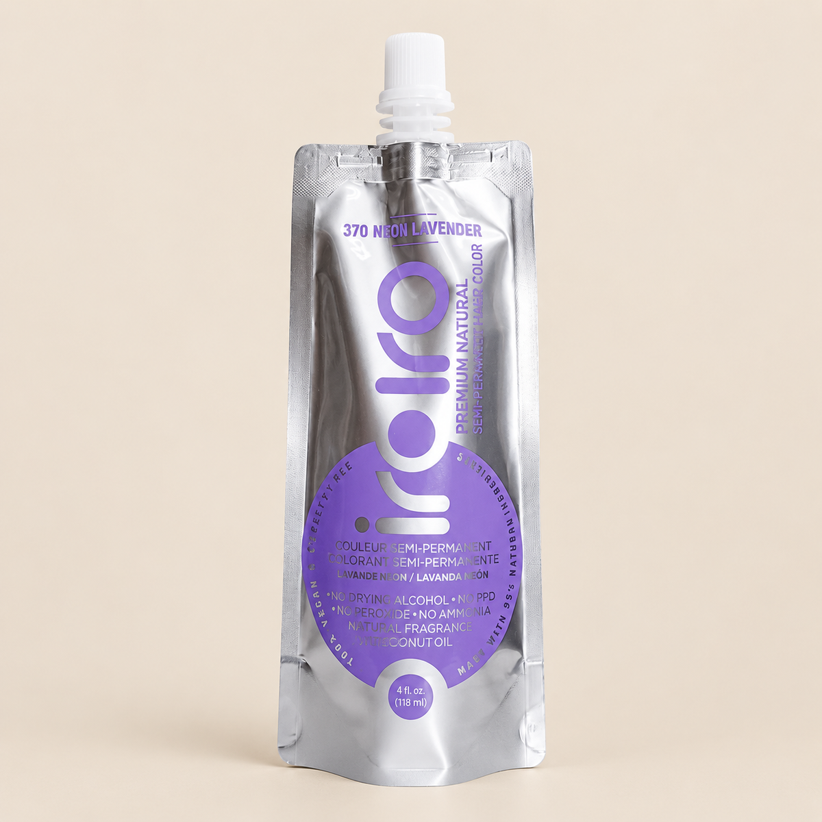 Iroiro 370 Neon Lavender – Neon-lavendelkleurige semi-permanente haarverf 118 ml – De HaarBoetiek