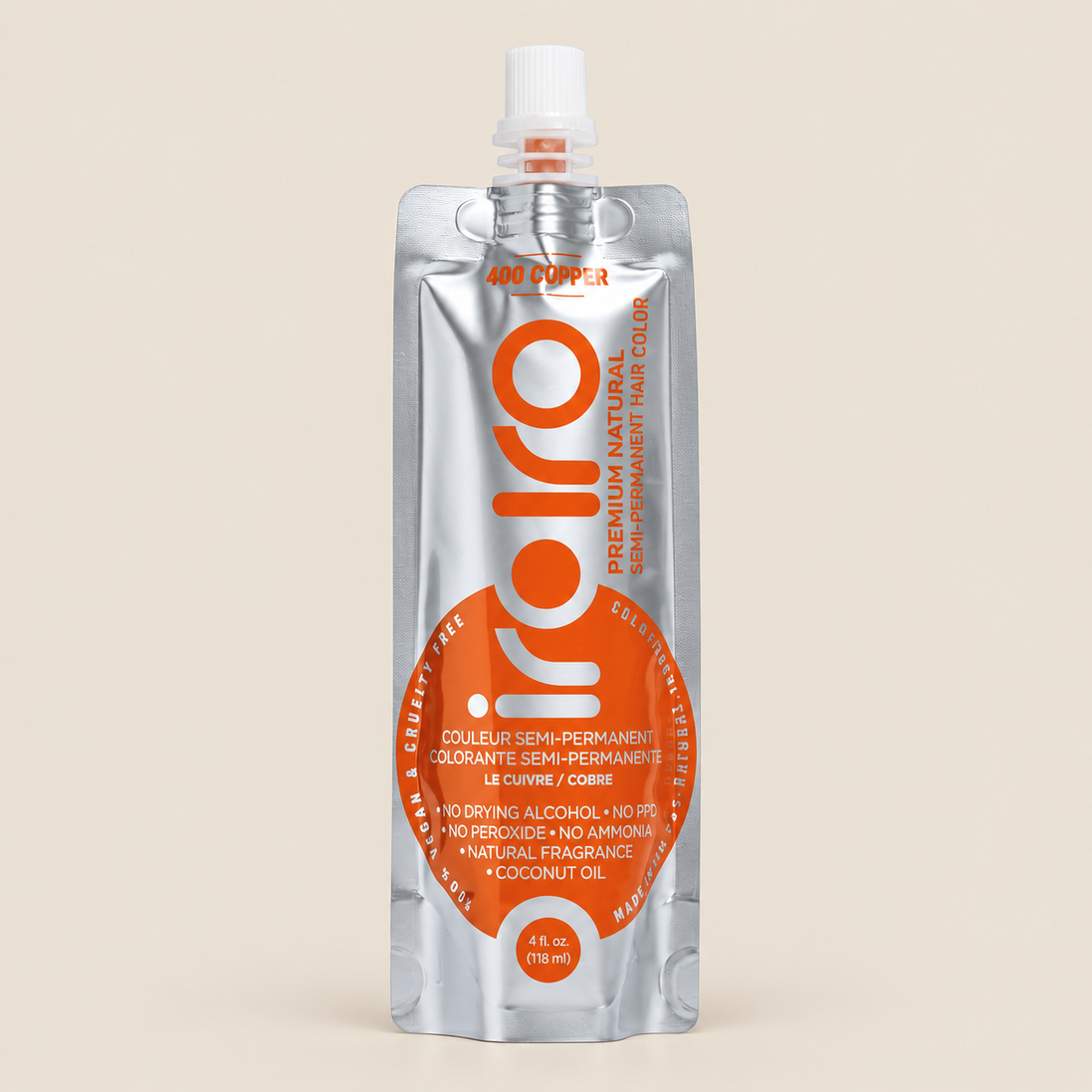 Iroiro 400 Copper – Koperkleurige semi-permanente haarverf 118 ml – De HaarBoetiek