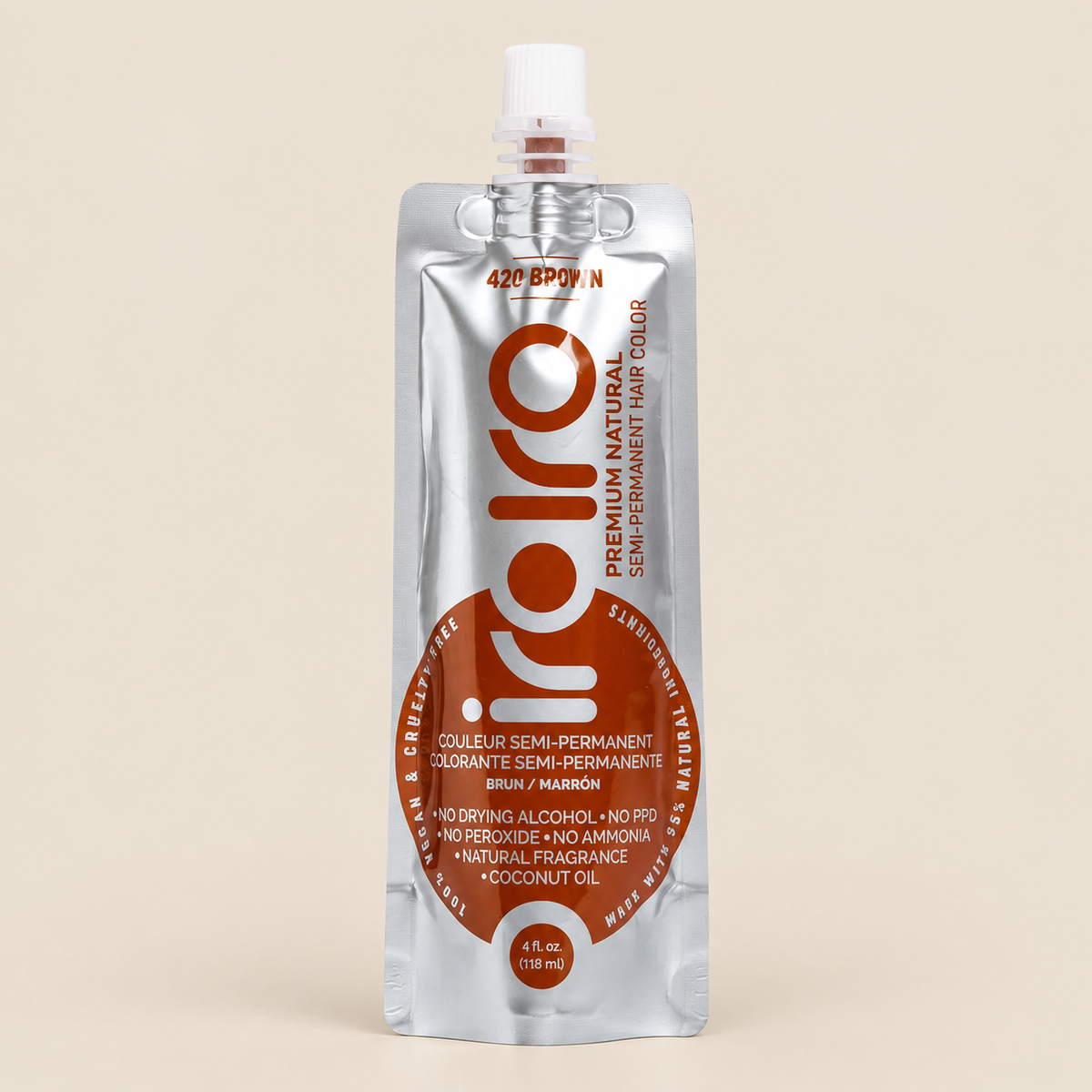 Iroiro 420 Brown – Bruine semi-permanente haarverf 118 ml – De HaarBoetiek
