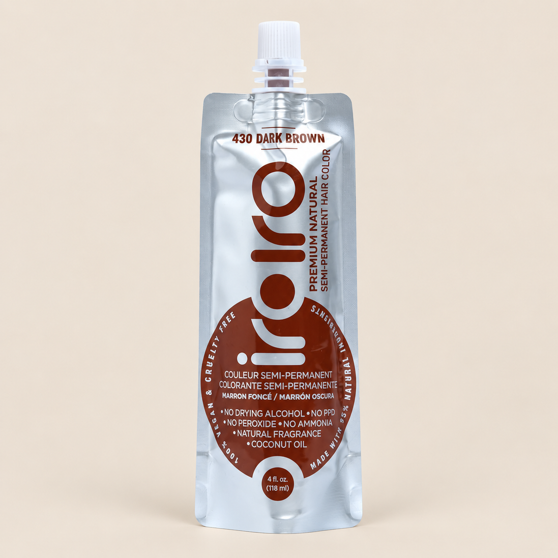 Iroiro 430 Dark Brown – Donkerbruine semi-permanente haarverf 118 ml – De HaarBoetiek
