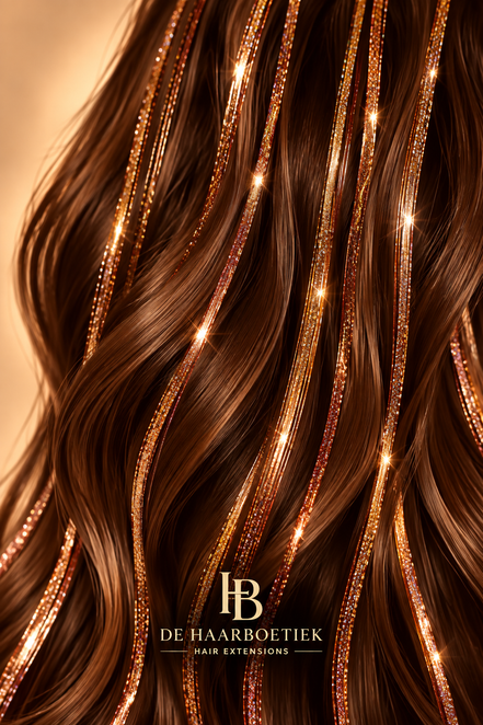 Hair Tinsel Copper koper in bruin haar – de HaarBoetiek