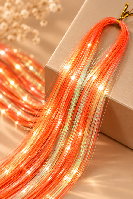 Hair Tinsel Neon Orange productfoto - de HaarBoetiek