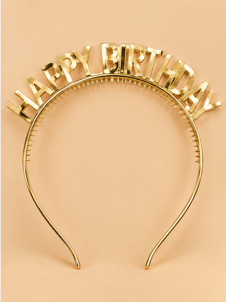 Happy Birthday Diadeem – Goud Basic – De HaarBoetiek