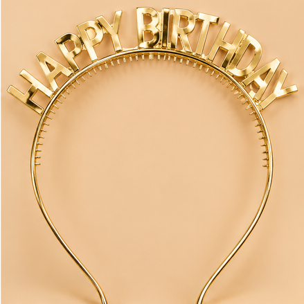 Happy Birthday Diadeem – Goud Basic – De HaarBoetiek