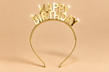 Happy Birthday Diadeem – Goud – De HaarBoetiek