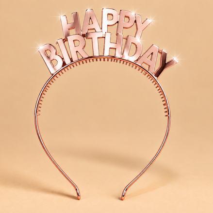 Happy Birthday Diadeem – Roségoud – De HaarBoetiek