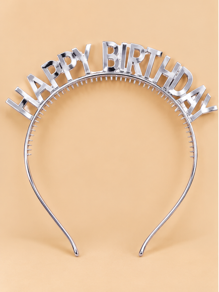 Happy Birthday Diadeem – Zilver Basic – De HaarBoetiek