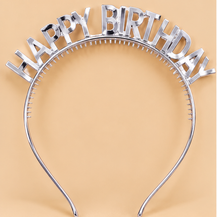 Happy Birthday Diadeem – Zilver Basic – De HaarBoetiek