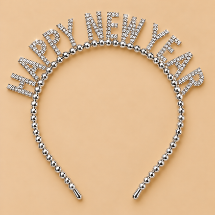 Happy New Year Diadeem – Zilver met Strass – De HaarBoetiek