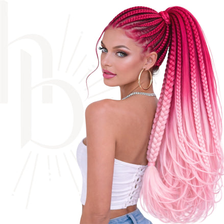 Invlecht haar roze-licht roze ombre - De HaarBoetiek