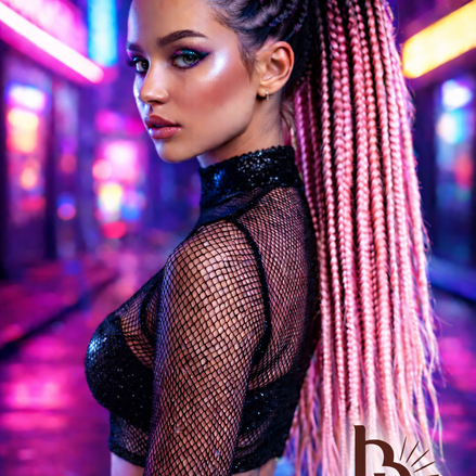 Invlecht haar licht roze-zwart - De HaarBoetiek