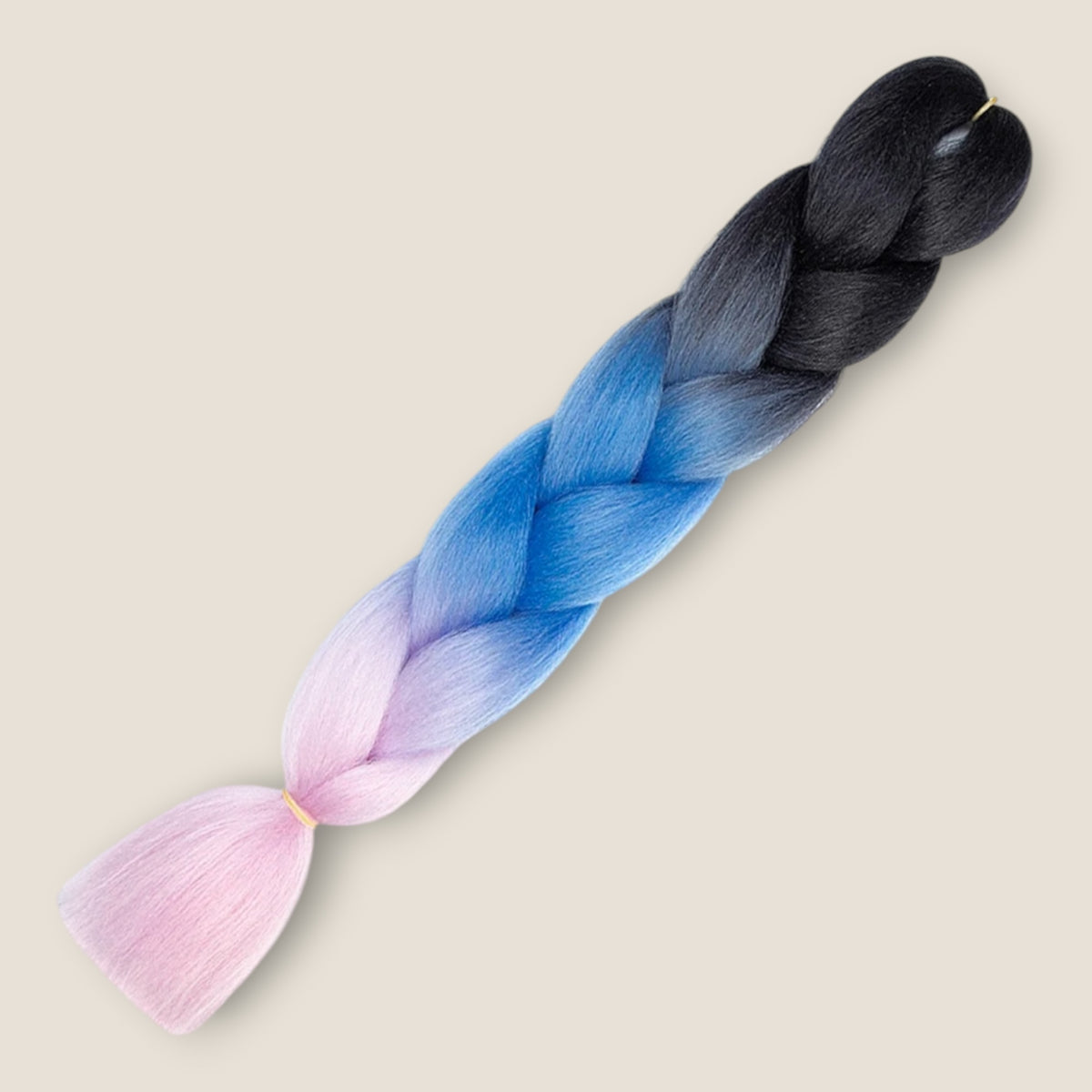 Invlechthaar ombre zwart blauw lichtroze