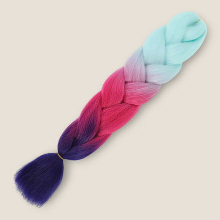 Invlechthaar ombre mint roze paars