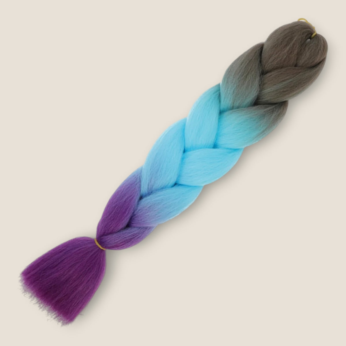 Invlechthaar ombre bruin turquoise paars