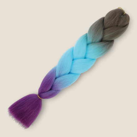 Invlechthaar ombre bruin turquoise paars