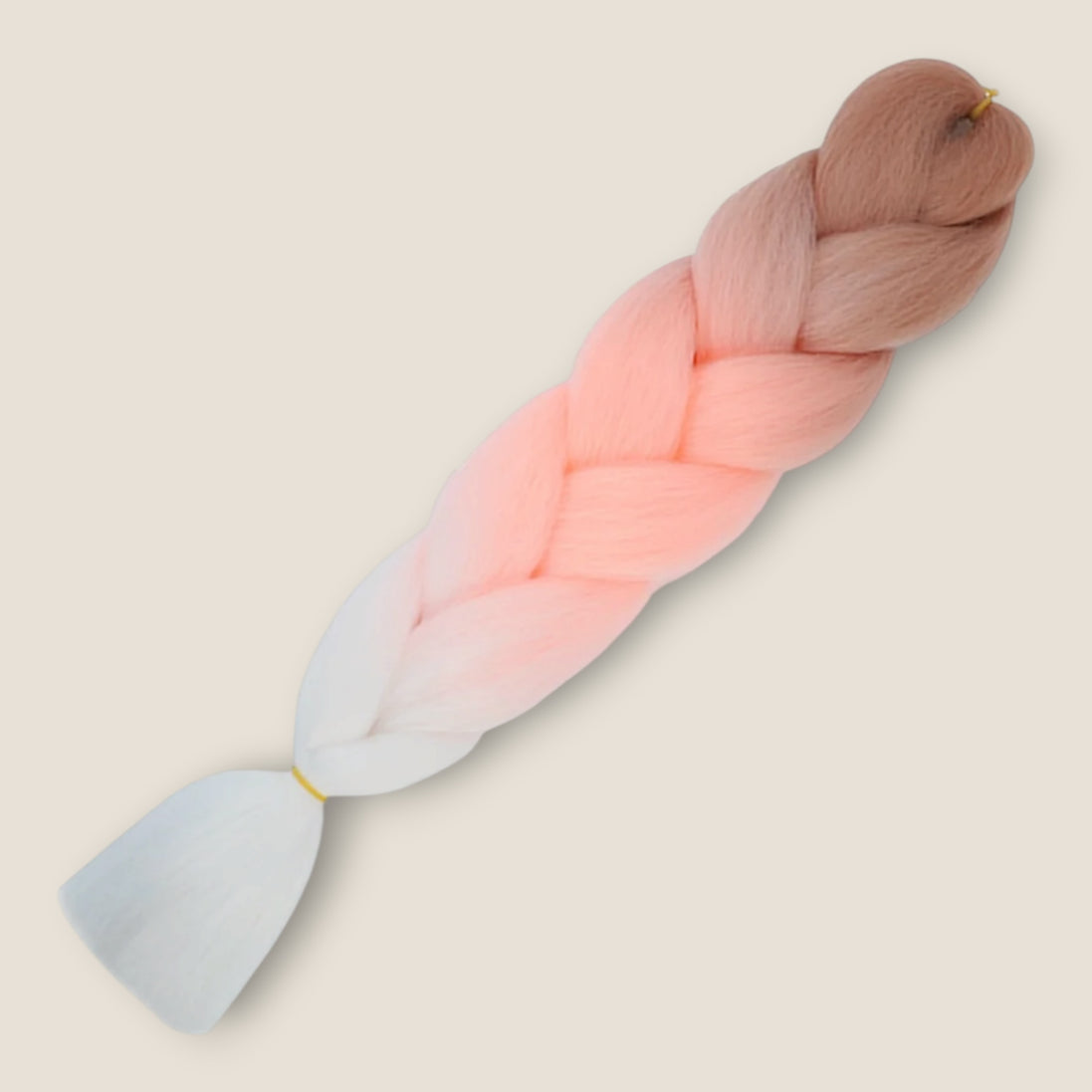 Invlechthaar ombre bruin perzik wit