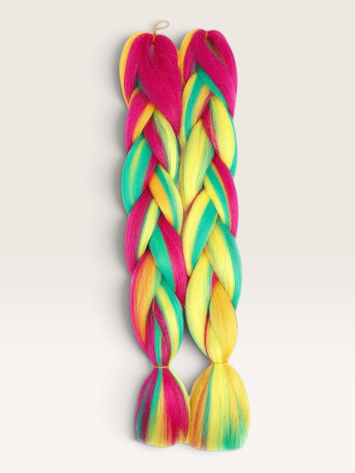 Multi color invlechthaar roze geel turquoise set
