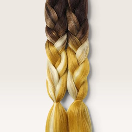 Ombre invlechthaar bruin goud blond set