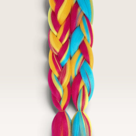 Multi color invlechthaar roze geel turquoise blauw set