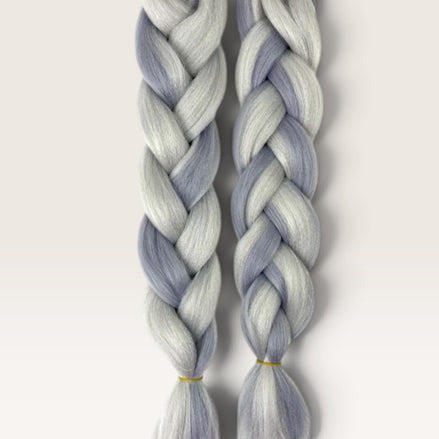Ombre invlechthaar zilver grijs set