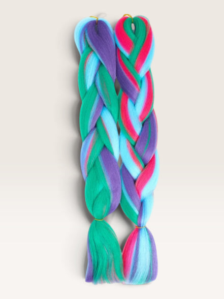 Multi color invlechthaar turquoise groen paars roze set