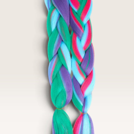 Multi color invlechthaar turquoise groen paars roze set