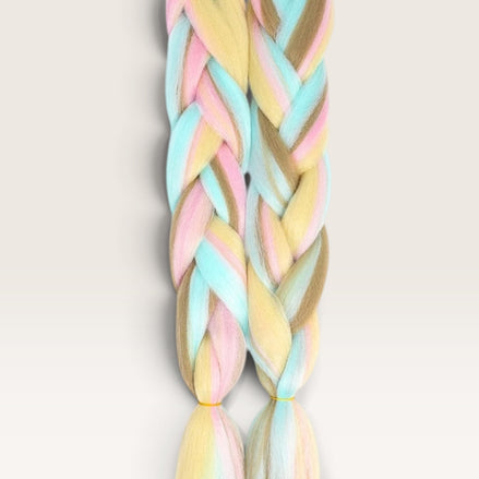 Pastel multi color invlechthaar roze mint geel beige set
