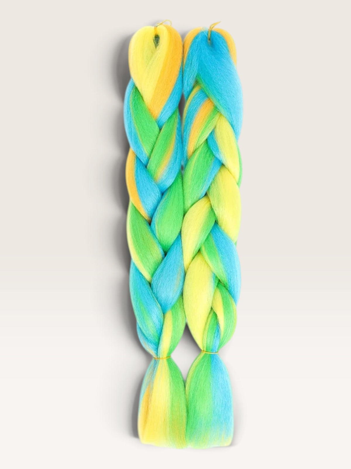 Multi color invlechthaar geel turquoise groen set