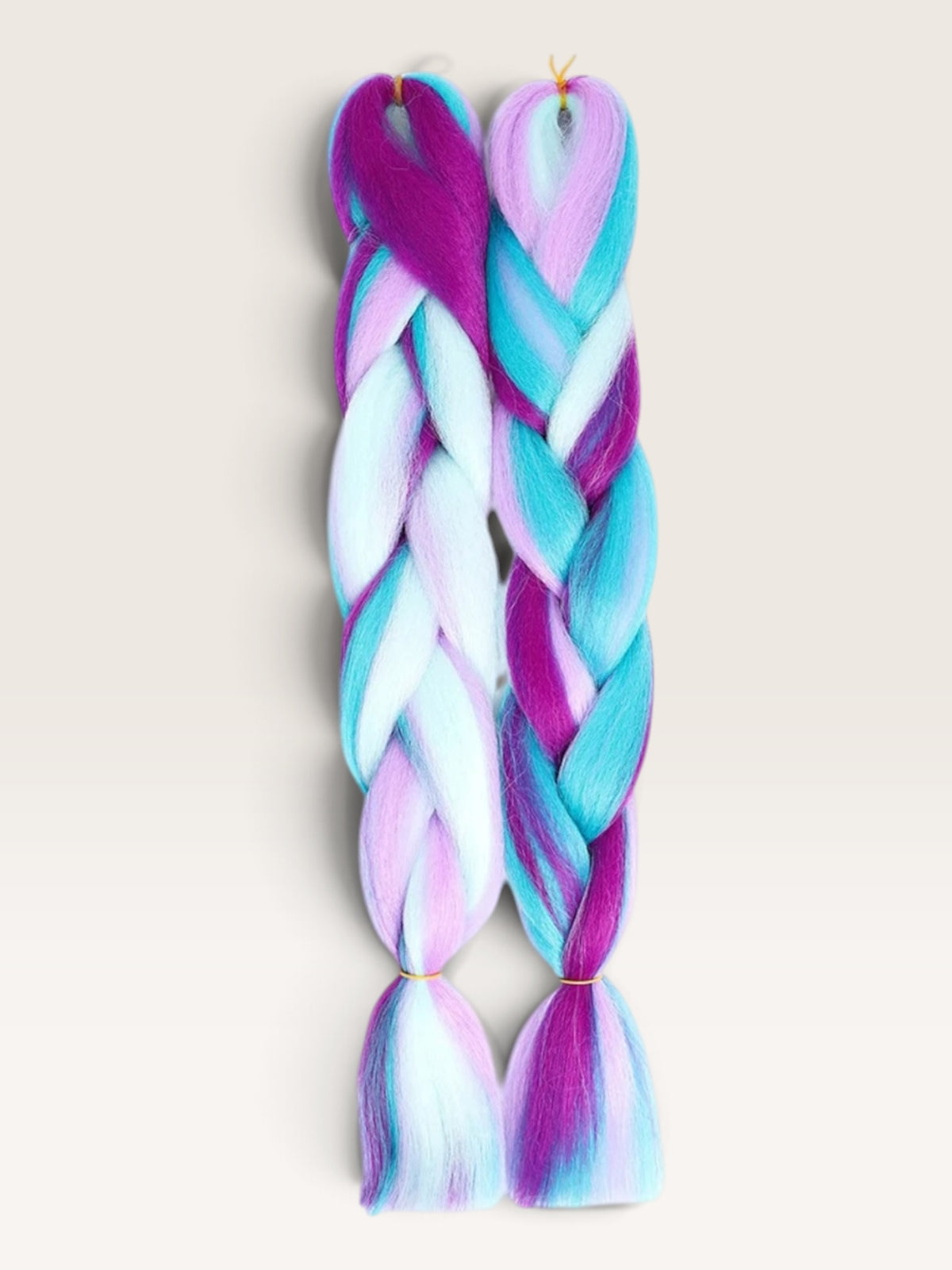 Pastel multi color invlechthaar paars turquoise roze wit set