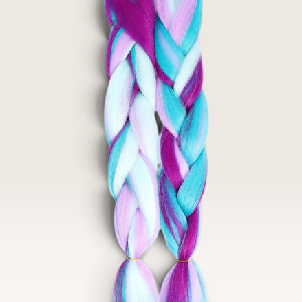 Pastel multi color invlechthaar paars turquoise roze wit set
