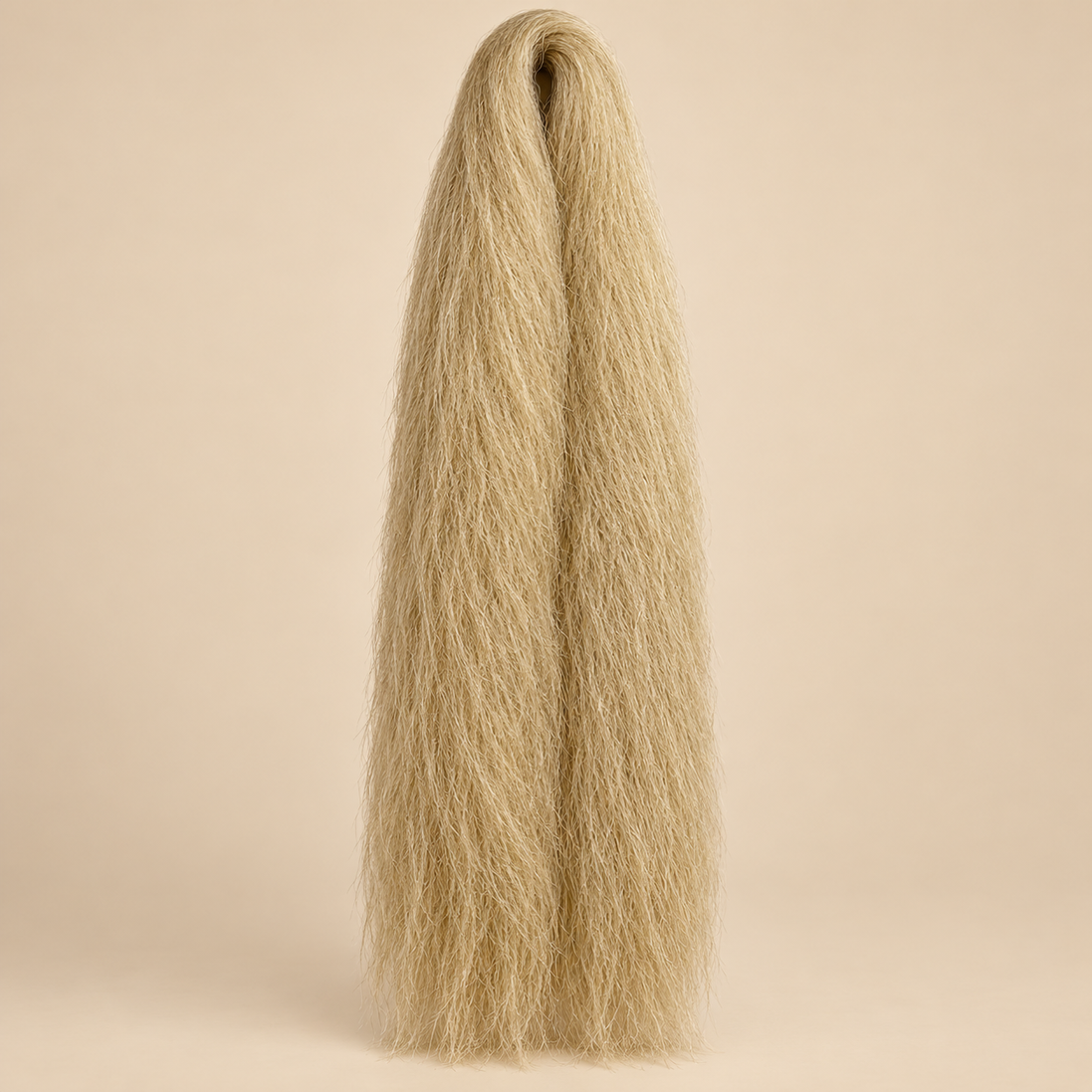 Jumbo Braid 100% Kanekalon RastAfri 60 cm – T27/613 lichtblond op beige achtergrond