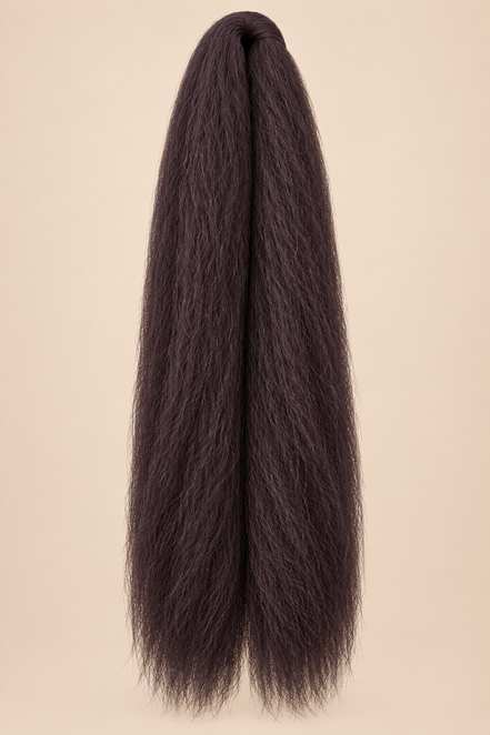 Jumbo Braid 100% Kanekalon BraidOrDie Lite Edition 60 cm – Mahogany donker mahonie op beige achtergrond