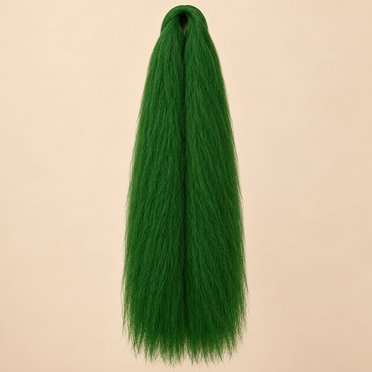 Jumbo Braid 100% Kanekalon Queen 60 cm – Emerald smaragdgroen op beige achtergrond