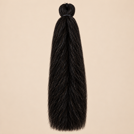 Jumbo Braid 100% Kanekalon Bng kleur 3 donkerbruin, 60 cm, 85 gram op beige achtergrond