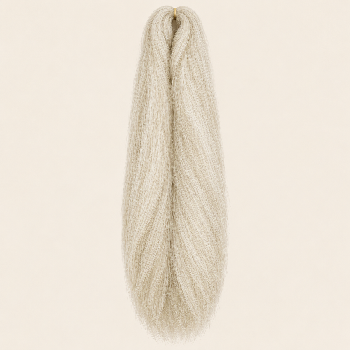 Jumbo Braid 100% Kanekalon Bng kleur 613/white blond met wit, 60 cm, 85 gram op beige achtergrond