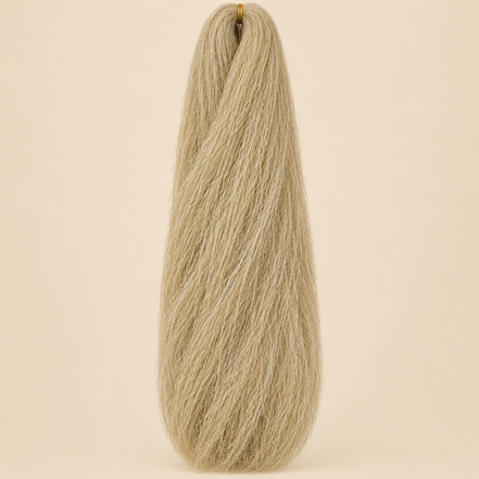 Jumbo Braid 100% Kanekalon Bng kleur 22 lichtblond, 60 cm, 85 gram op beige achtergrond