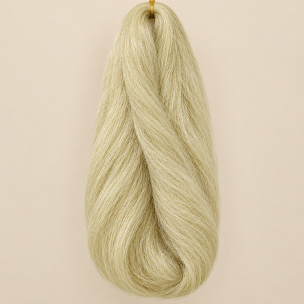 Jumbo Braid 100% Kanekalon Bng kleur 22/613 beige blond met lichtblond, 60 cm, 85 gram op beige achtergrond