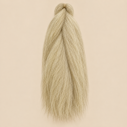 Jumbo Braid 100% Kanekalon BraidOrDie, kleur Platinum Blonde, beige achtergrond