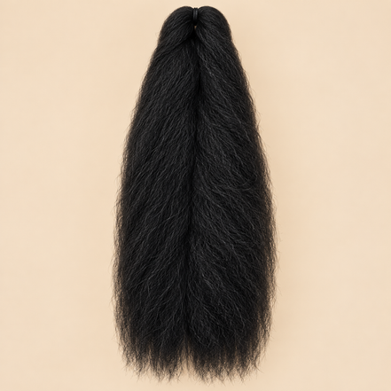 Jumbo Braid 100% Kanekalon BraidOrDie, kleur 1B, beige achtergrond