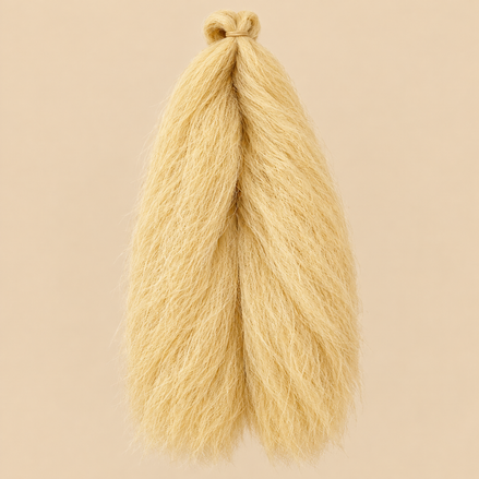 Jumbo Braid 100% Kanekalon BraidOrDie, kleur Gold, beige achtergrond