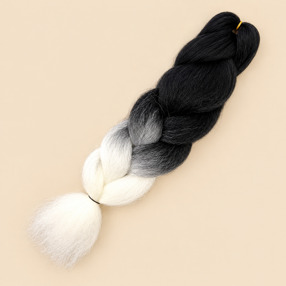 Jumbo Braid 100% Kanekalon BraidOrDie, kleur 1B/White, 65 cm, 100 gram