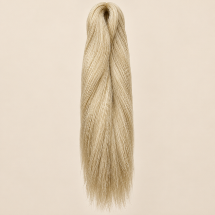 Jumbo Braid 100% Kanekalon RastAfri kleur 220 asblond, 60 cm, ongeveer 80 gram op beige achtergrond