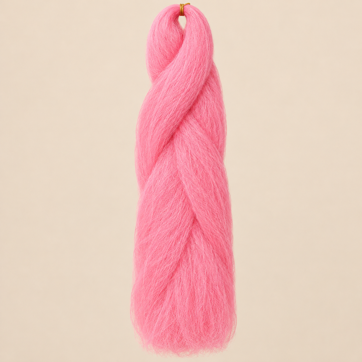 Jumbo Braid 100% Kanekalon SuperBraid kleur Pink Light lichtroze, 60 cm, 85 gram op beige achtergrond